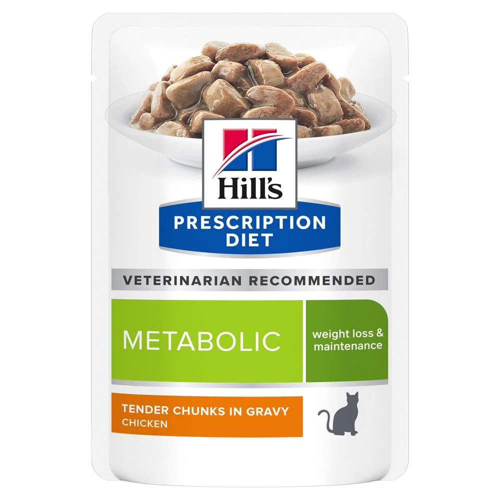Hill's Hill’s Prescription Diet Metabolic Maaltijdzakjes – Kattenvoer Met Kip – 12x85g 1 Hill's Hill’s Prescription Diet Metabolic Maaltijdzakjes – Kattenvoer Met Kip – 12x85g