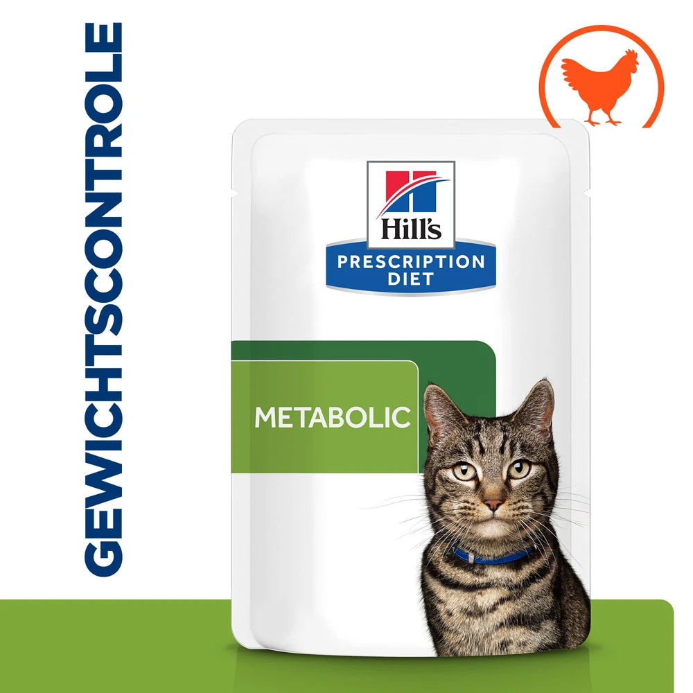 Hill's Hill’s Prescription Diet Metabolic Maaltijdzakjes – Kattenvoer Met Kip – 12x85g 2 Hill's Hill’s Prescription Diet Metabolic Maaltijdzakjes – Kattenvoer Met Kip – 12x85g - Afbeelding 2