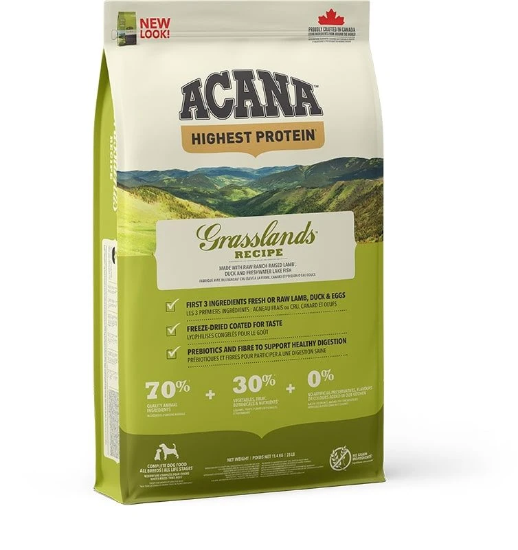 Acana High Proteïn Grasslands Hond 6kg 1 Acana High Proteïn Grasslands Hond 6kg