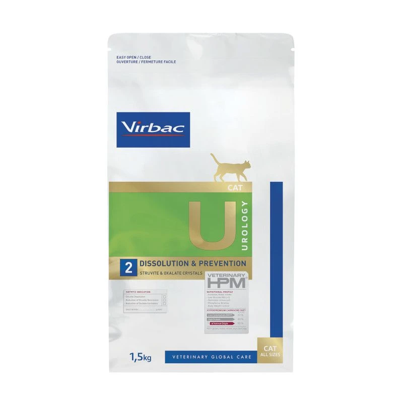 Virbac HPM Urology Dissolution & Prevention U2 - Kattenvoer - 1,5kg 1 Virbac HPM Urology Dissolution & Prevention U2 - Kattenvoer - 1,5kg