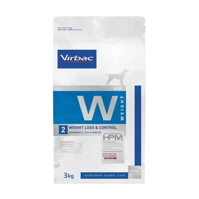 Virbac HPM Weight Loss & Control W2 - Hondenvoer - 3kg 1 Virbac HPM Weight Loss & Control W2 - Hondenvoer - 3kg