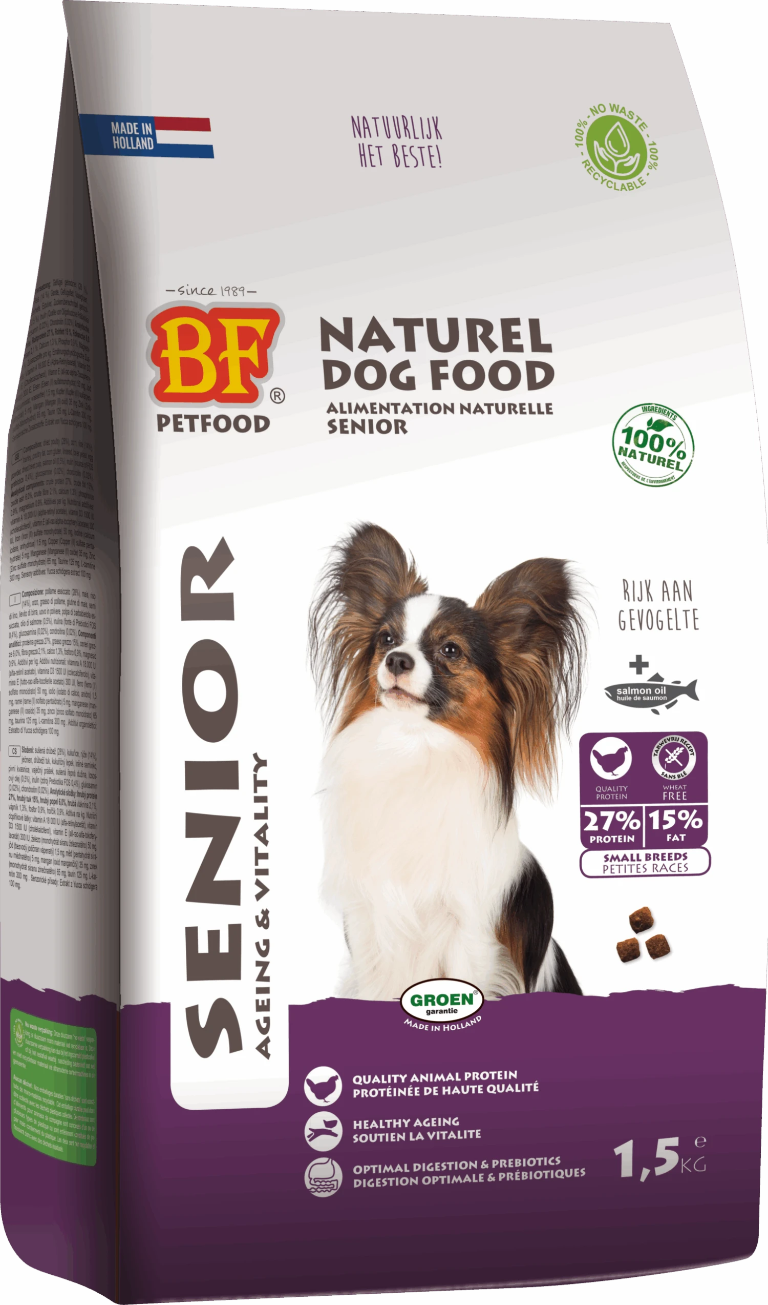 Biofood Bf Petfood Senior Mini Hondenvoer 1,5kg 1 Biofood Bf Petfood Senior Mini Hondenvoer 1,5kg