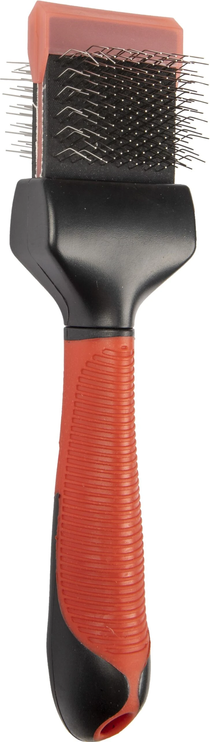 Flamingo Slickerborstel Zacht+handv 2in1 S 1 Flamingo Slickerborstel Zacht+handv 2in1 S